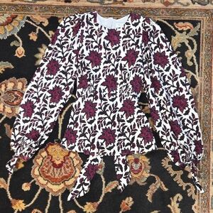 Ted Baker White and Purple Floral Blouse